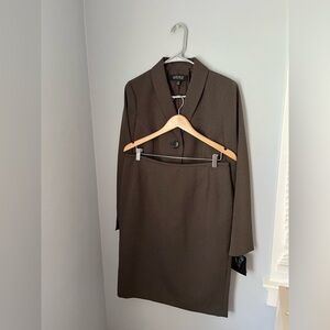 Kasper Brown and Cream Sal N peper Blazer Professional‎ Suit Jacket